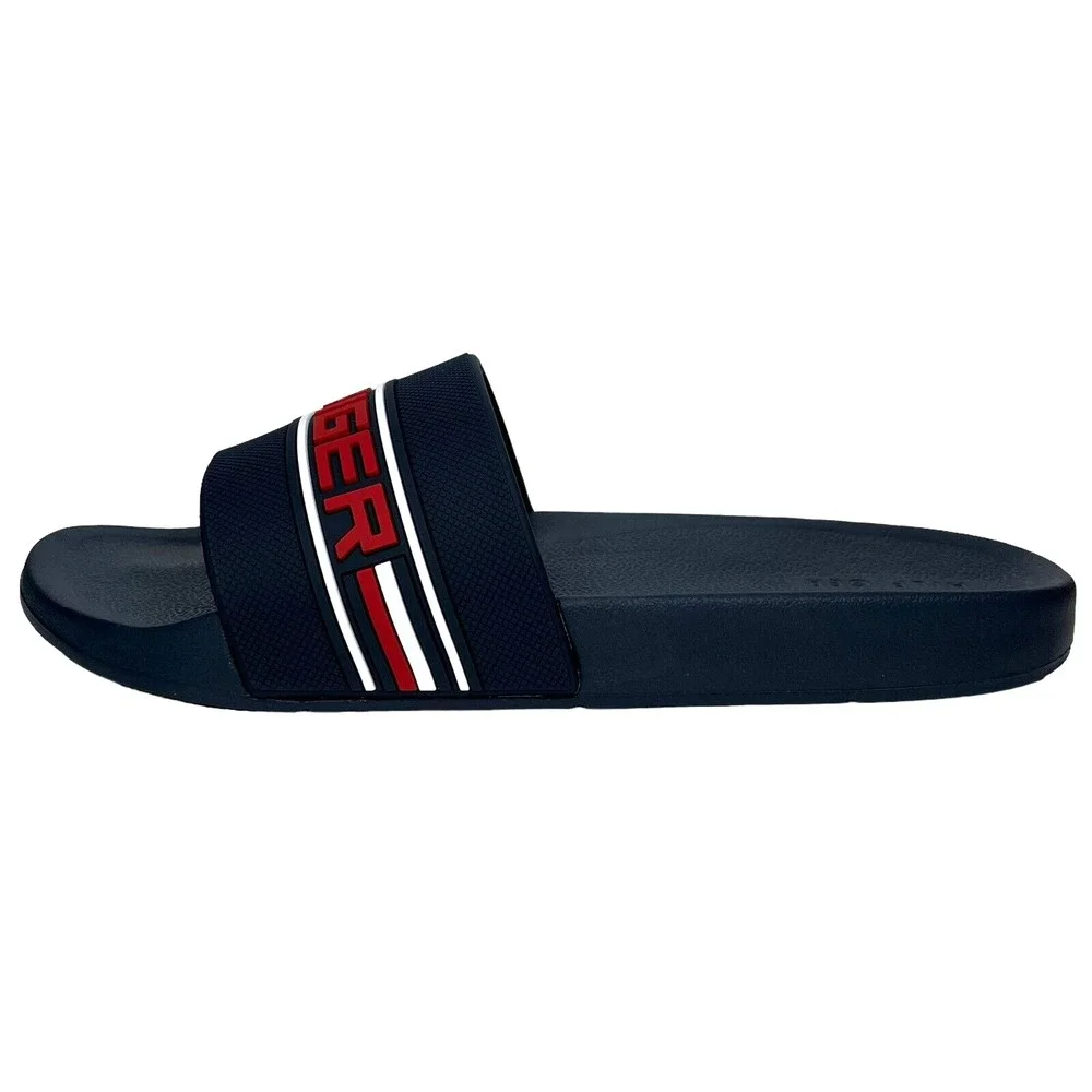 Tommy Hilfiger Mens Etto Slide Sandals Size 12 Navy Blue Lightweight Comfortable